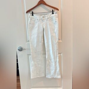True Religion Rhinestone Boot Cut Leg White Jeans